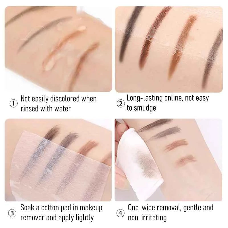 1pc Red Eyebrow Pencil Waterproof Makeup Non-smudge Cosmetics Eyebrow Enhancers Pull-Off Sharpener Golden Beauty Tools Wholesale