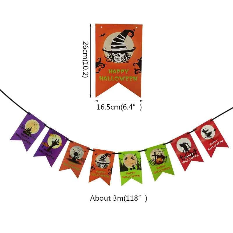 2023 Year Happy Halloween Banner Garland for Halloween Home hanging ornament Decorations Kids Child Favors Creative gift