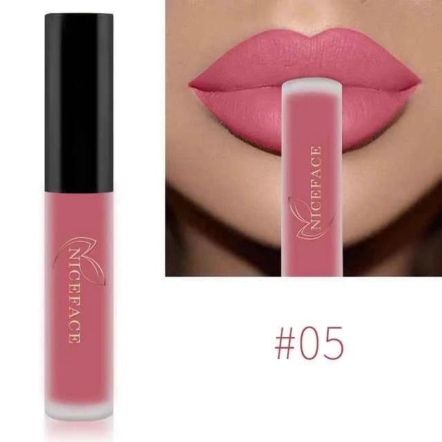 NICEFACE 34 Color Lip Gloss Waterproof Nude Matte Liquid Lipstick Moisturizing Long Lasting Lipgloss Lip Makeup Beauty Cosmetics