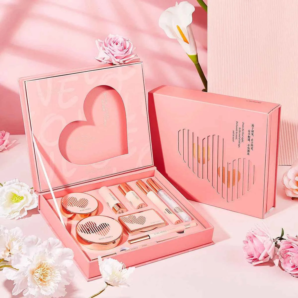 8Pcs/set Oriental Beauty Makeup Cosmetics Air Cushion Finishing Powder Face Powder Pearly Lustre Eye Shadow Valentines Gift