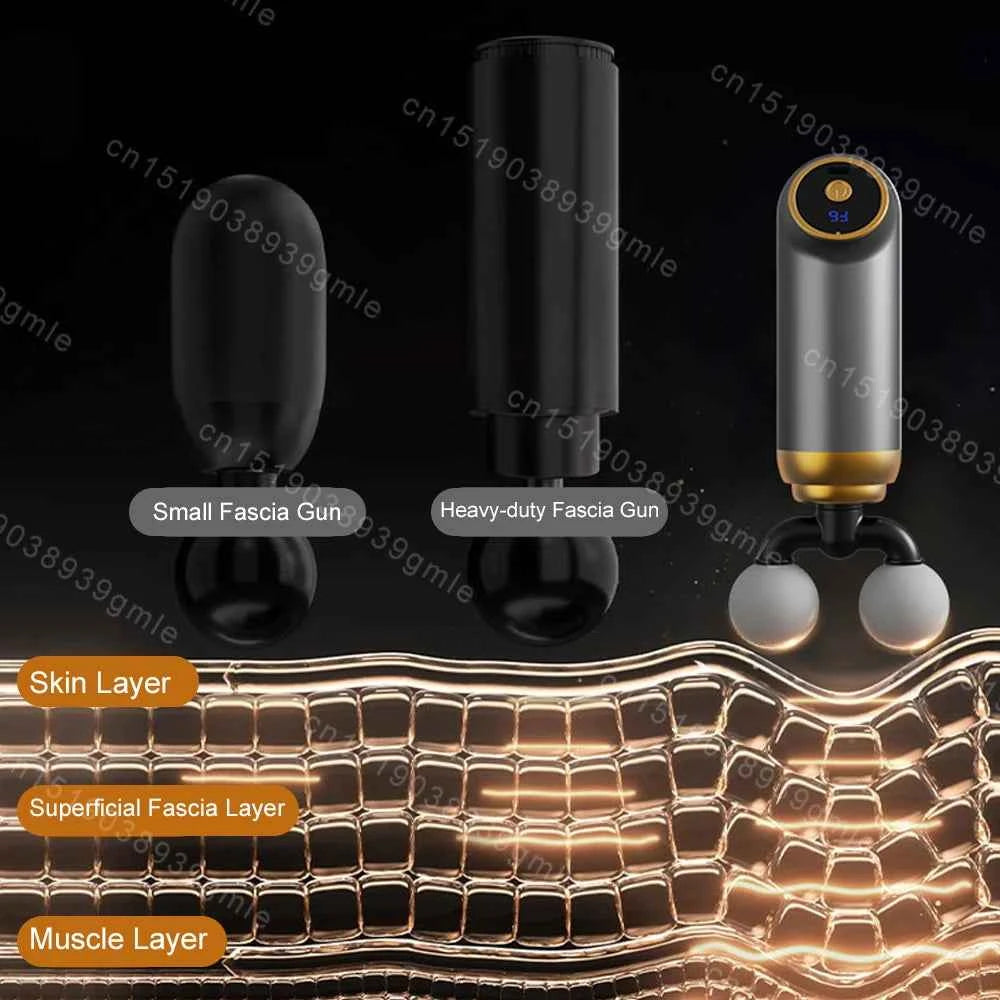 Fascial Massage Gun Electric Percussion Pistol Massager Body Neck Back Deep Tissue Muscle Relaxation Fitness Tool For Shoulder