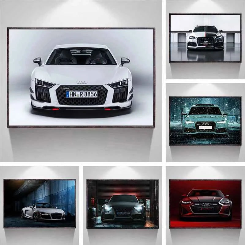 Audi Quattro Supercars Series RS6/RS7/R8 Cool Sports Car Posters Canvas Painting HD Print Wall Art Pictures Bedroom Home Decor
