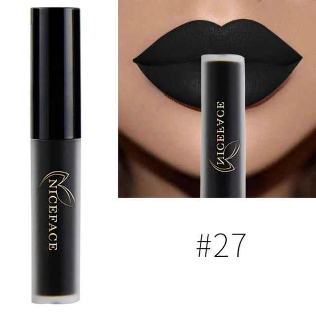 NICEFACE 34 Color Lip Gloss Waterproof Nude Matte Liquid Lipstick Moisturizing Long Lasting Lipgloss Lip Makeup Beauty Cosmetics
