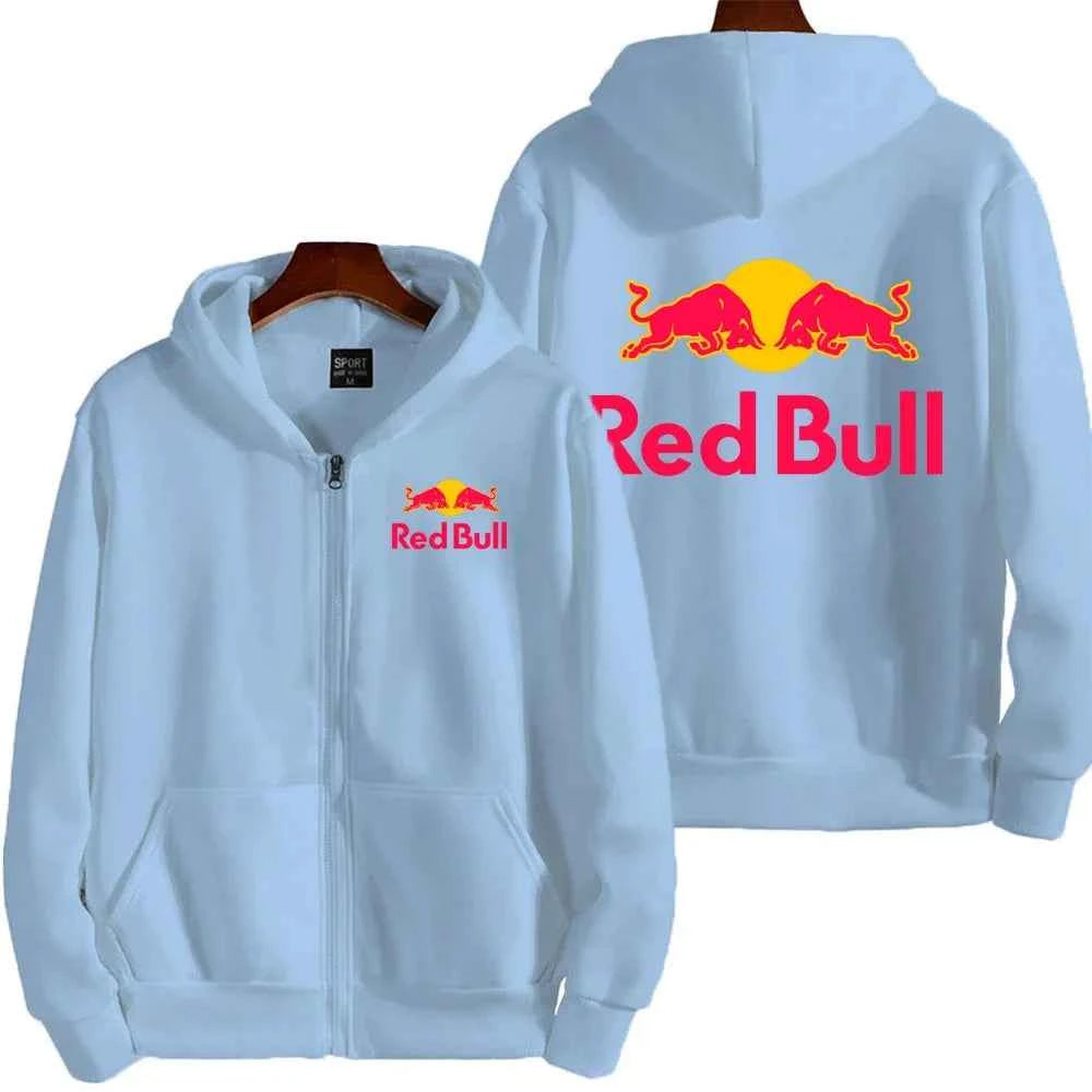 Red Bull Logo Racing Motorcycle Team Men Zip Up Hoodie Spring Autumn Fashion Man Sweater 2025 New Sport Woman Jacket Coats