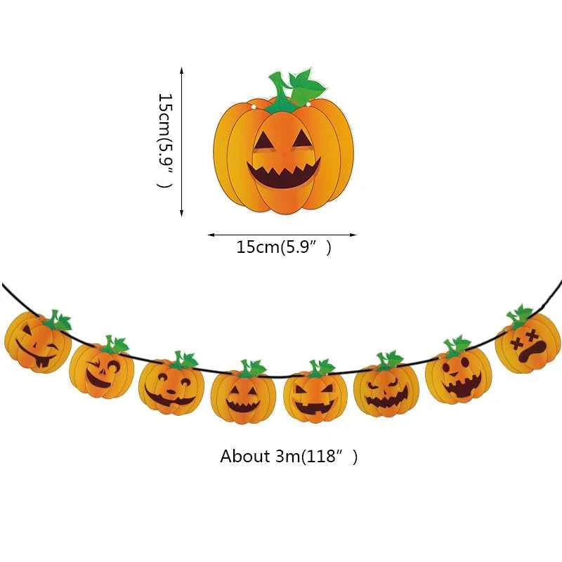 2023 Year Happy Halloween Banner Garland for Halloween Home hanging ornament Decorations Kids Child Favors Creative gift