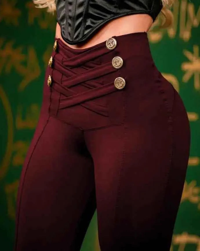 Pantalon Femme Taille Haute Élégant