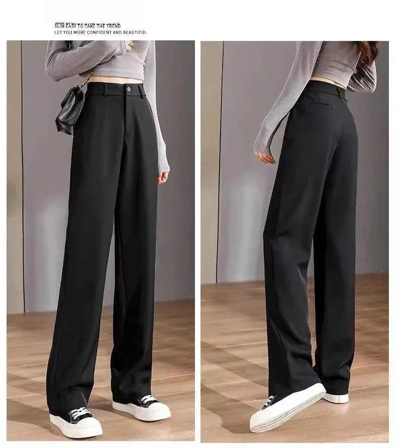 Pantalons évasés noirs pour femmes petites