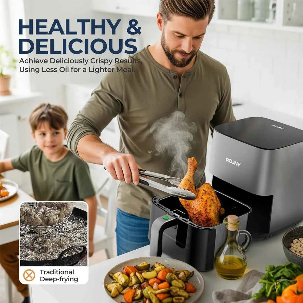 5L Air Fryer, Electric Hot fryer Oven Oilless Cooker with Touch Control & Nonstick Basket & Visible Window, Family Size