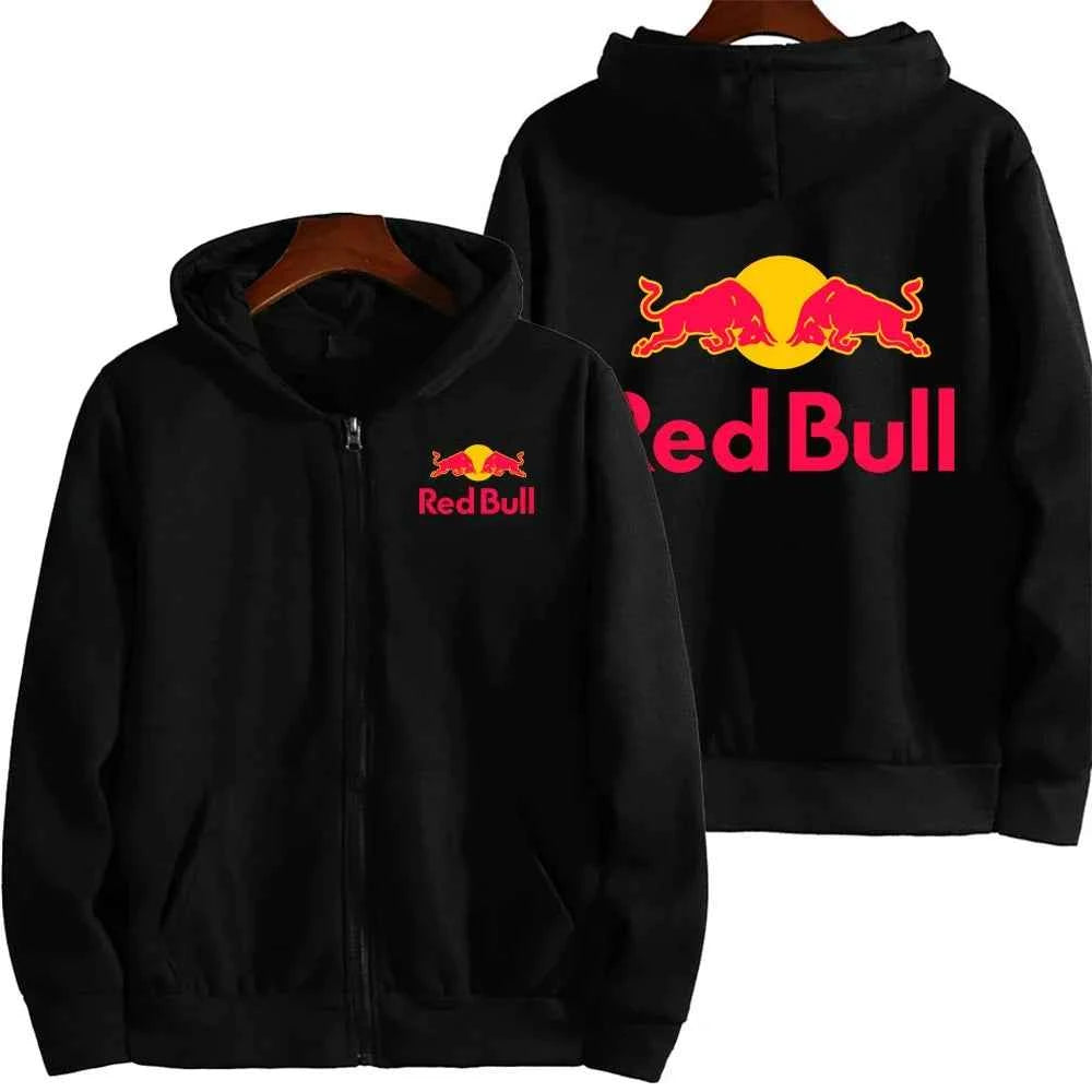 Red Bull Logo Racing Motorcycle Team Men Zip Up Hoodie Spring Autumn Fashion Man Sweater 2025 New Sport Woman Jacket Coats