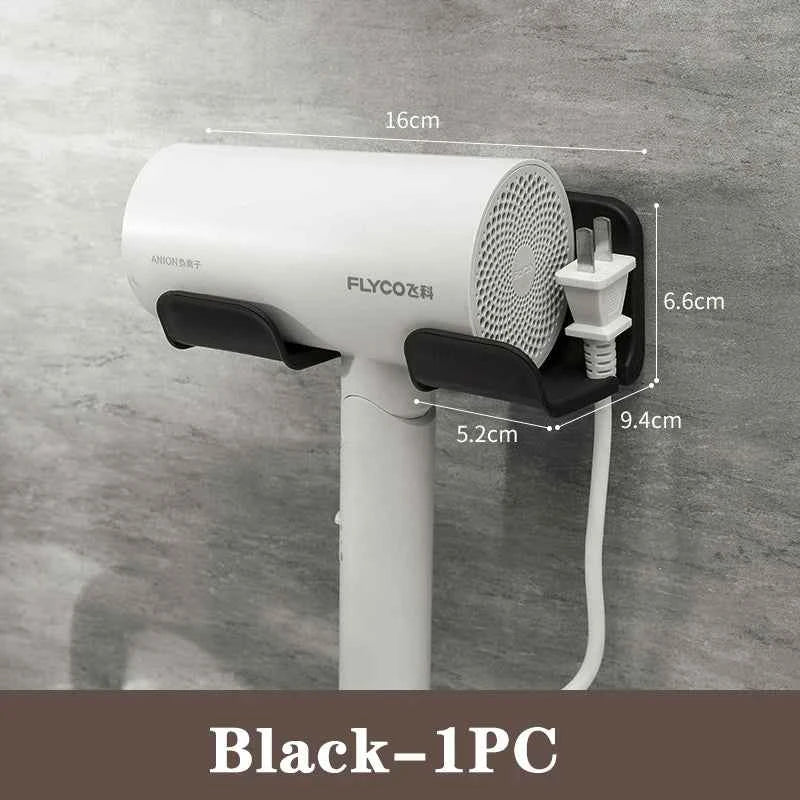 Hair Dryer Holder Wall Mounted Hair Straightener Dryer Hair Stand Bathroom Organizer Shelves Washroom Organization Shelves