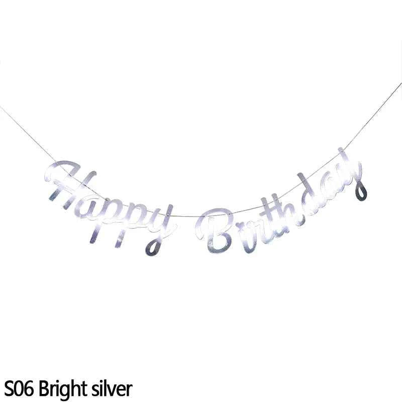 Happy Birthday Banner Bunting paper Birthday Party Hanging Garland Banner Baby Shower Decoration