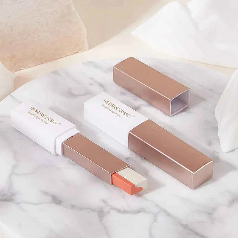 Double Color Glitter Eye Shadow Stick Matte Eyeshadow Make-up Waterproof Bicolor Shimmer Cosmetics Portable Lazy Beauty Makeup