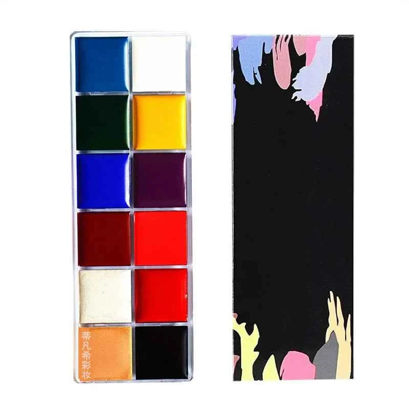 12 colors face&body paint child can use Performance makeup paint palette pinta caritas infantil halloween makeup festival