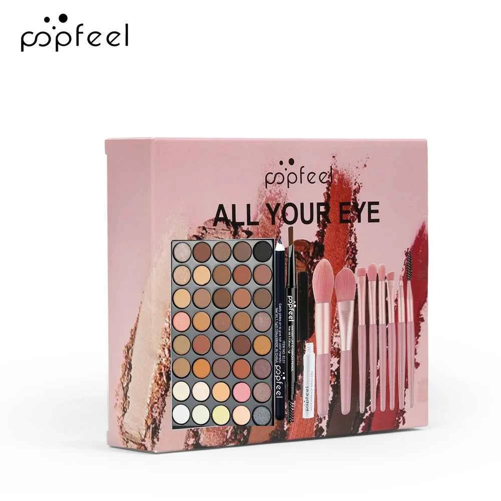 POPFEEL Eye Makeup Set 40 Color Eyeshadow Palette Eyebrow Pencil Eyeliner Pen Mascara With A Set Of Makeup Brushes Eye Cosmetics