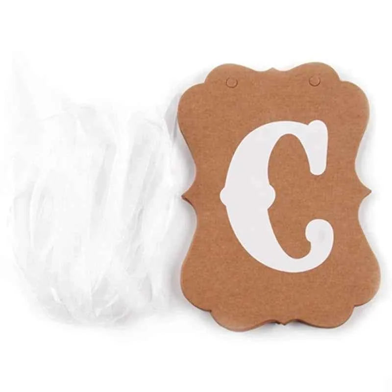 Candy Bar Kraft Paper Banner Wall Hanging Garland Photography Prop Birthday Wedding Party Reception Buffet Decoration Flags