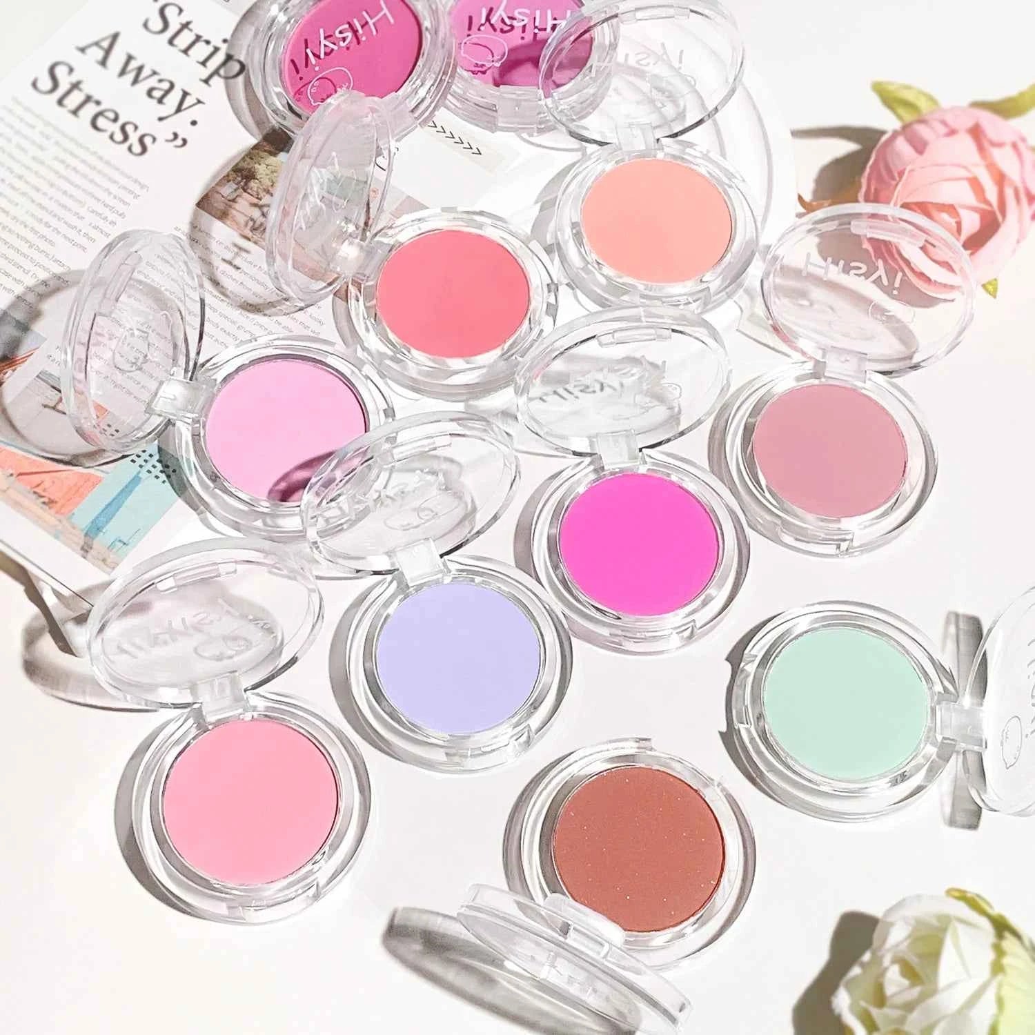 HISYI monochrome blush whitening matte cosmetics vitality girl nude makeup natural smudge monochrome blush plate