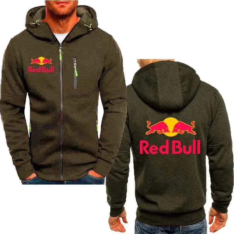 Red Bull Logo Racing Motorcycle Team Men Zipper Hoodie Spring Autumn Fashion Male Sweatshirt 2025 New Sport Women Jacket Coats
