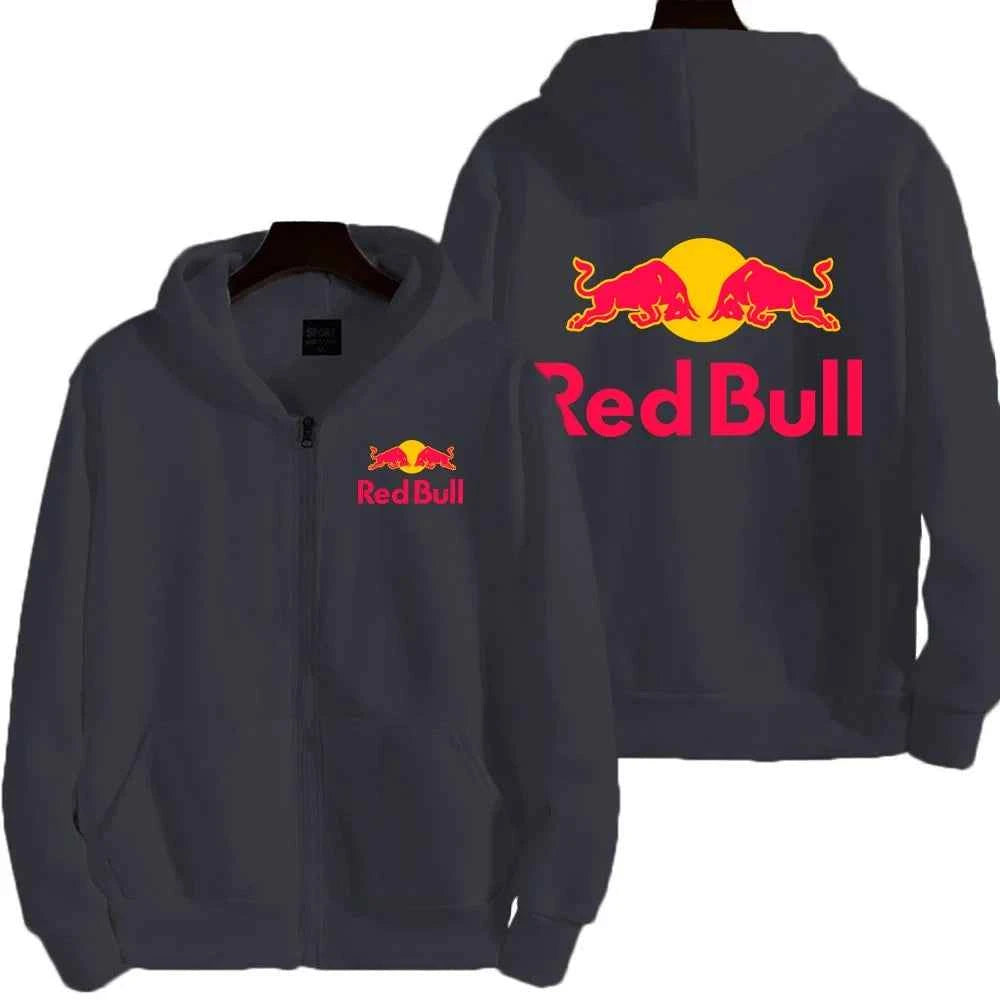 Red Bull Logo Racing Motorcycle Team Men Zip Up Hoodie Spring Autumn Fashion Man Sweater 2025 New Sport Woman Jacket Coats
