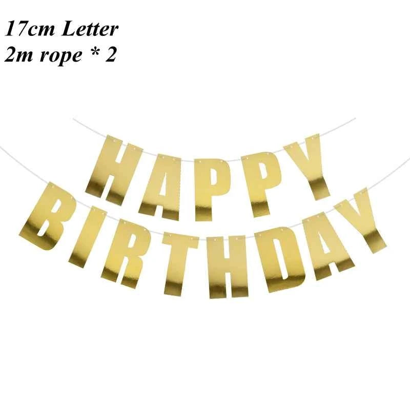 Happy Birthday Banner Bunting paper Birthday Party Hanging Garland Banner Baby Shower Decoration
