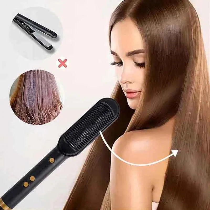 Brosse lissante électrique professionnelle avec chauffage rapide en céramique - Elegance_empire-shop