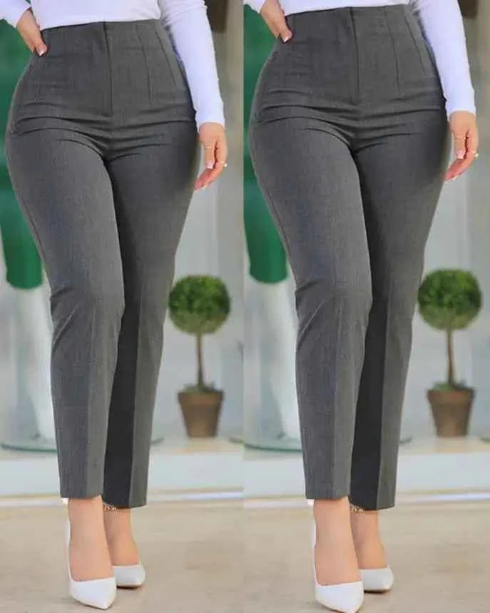 Pantalon Femme Élégant Taille Haute Noir