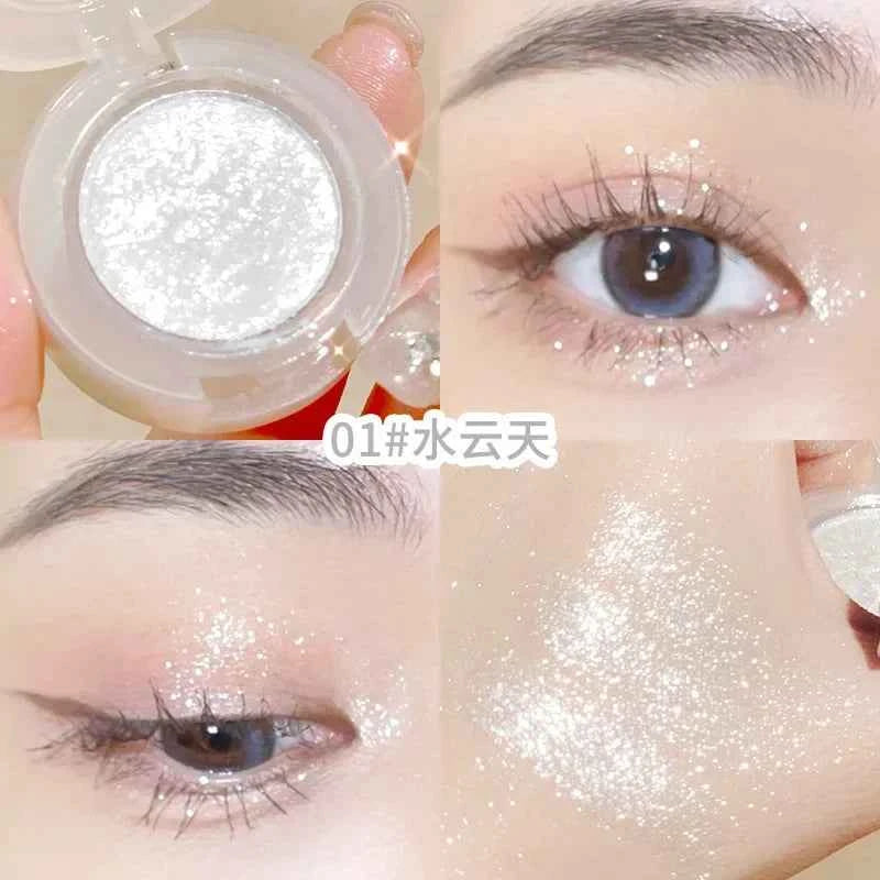 Potato Texture Glitter Eyeshadow Palette Pearlescent Diamond Monochrome Highlighter Powder Brighten Shiny Eyes Makeup Cosmetics