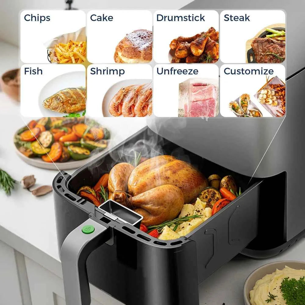 ROUNY Air Fryer 5L, Electric Hot Fryer Oven Oilless Cooker with Touch Control & Nonstick Basket & Visible Window, Family Size