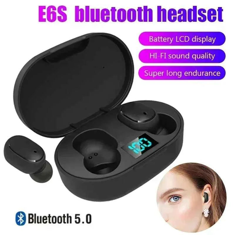 E6S Wireless Bluetooth Earphones Wireless Headphones TWS Headset Noise Cancelling Earbuds with Microphone Headphones for Xiaomi