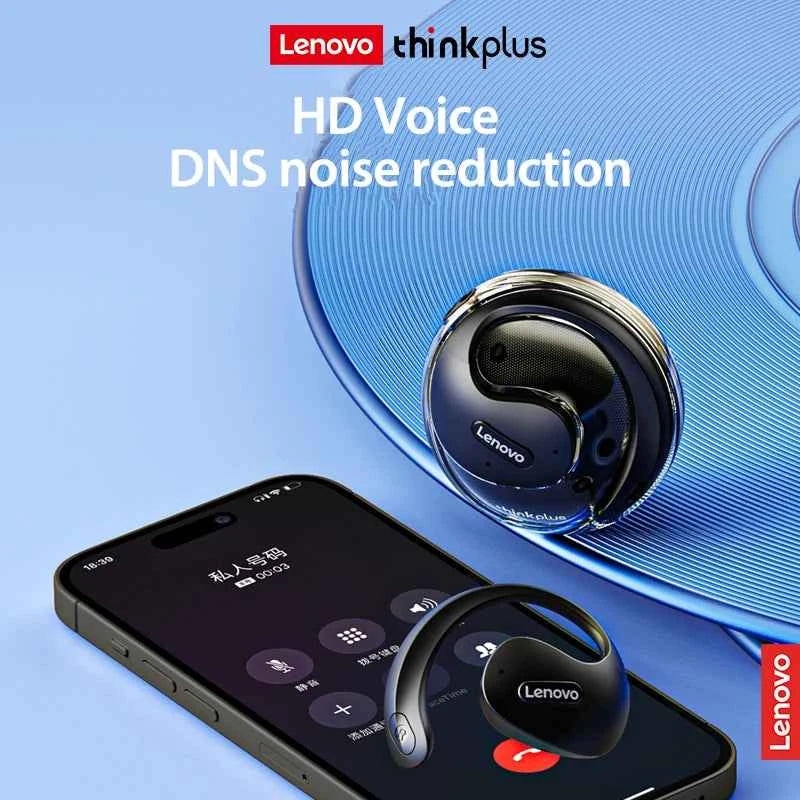 Lenovo OWS Wireless Headphones Bluetooth Earphones with Mics HiFi Stereo Sound Wireless Earbuds Button Control