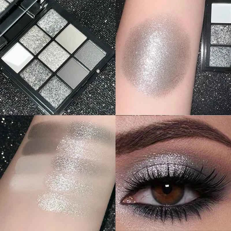9-Grid Eyeshadow Palette Glitter Pearlescent Matte Eye Shadow Shimmer Makeup Long Lasting Women Beauty Eye Cosmetics Series