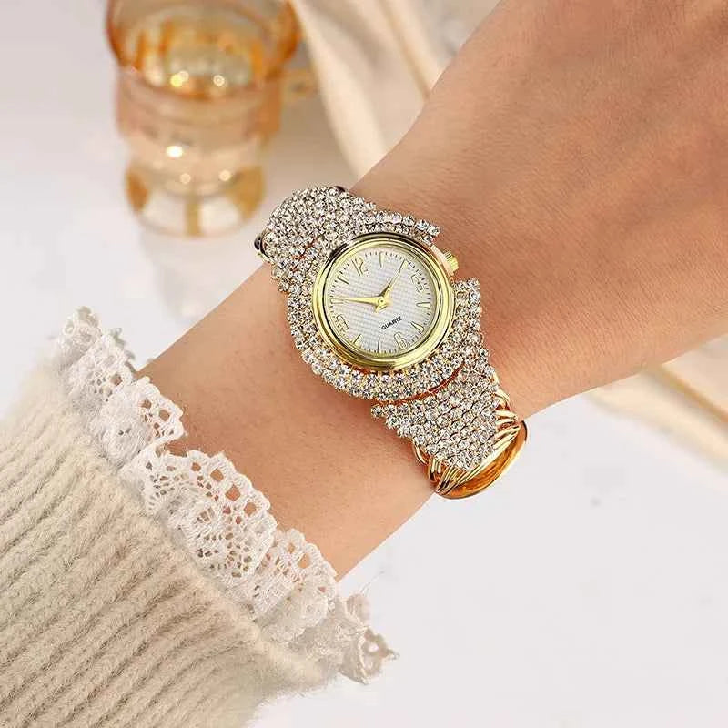 Women Watches Diamond Gold Watch Ladies Wrist Watches Luxury Brand Rhinestone Women's Bracelet Watches Female Relogio Feminino