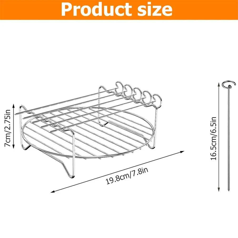 Air Fryer Stainless Steel Rack Tray&Steaming Racks Air Fryer Tools Baking Pan BBQ Gril Baking Cooker Accessories Cooking Tools
