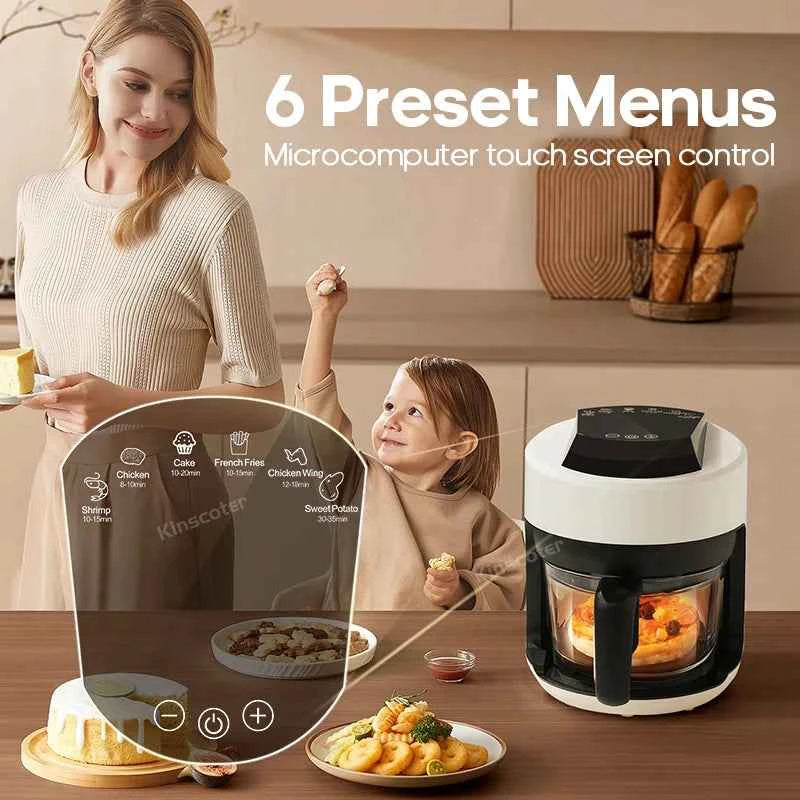2.5L Air Fryer, Electric Hot fryer Oven Oilless Cooker with Touch Control & Nonstick Basket & Visible Window, Family Size