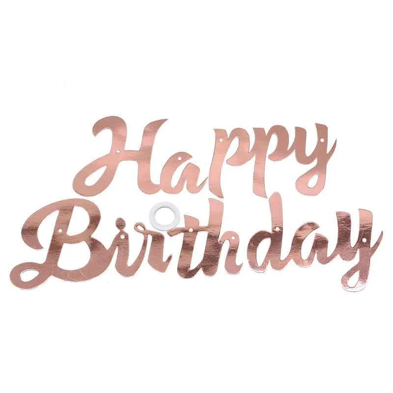 Happy Birthday Banner Bunting paper Birthday Party Hanging Garland Banner Baby Shower Decoration