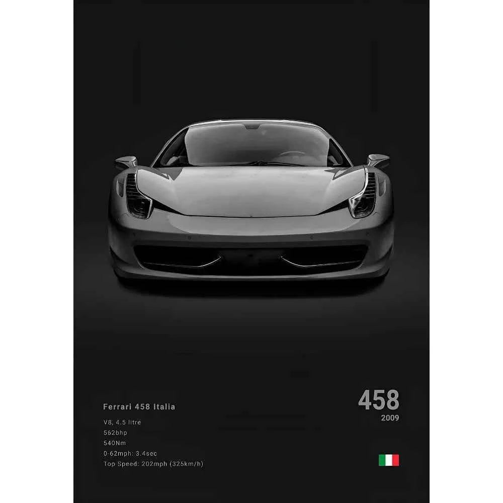 F-Ferrari Black Car Famous F40 ENZO SF90 F12 Poster Sticky Wall Art Printing Waterproof Home Living Bed Room Bar Aesthetic Decor