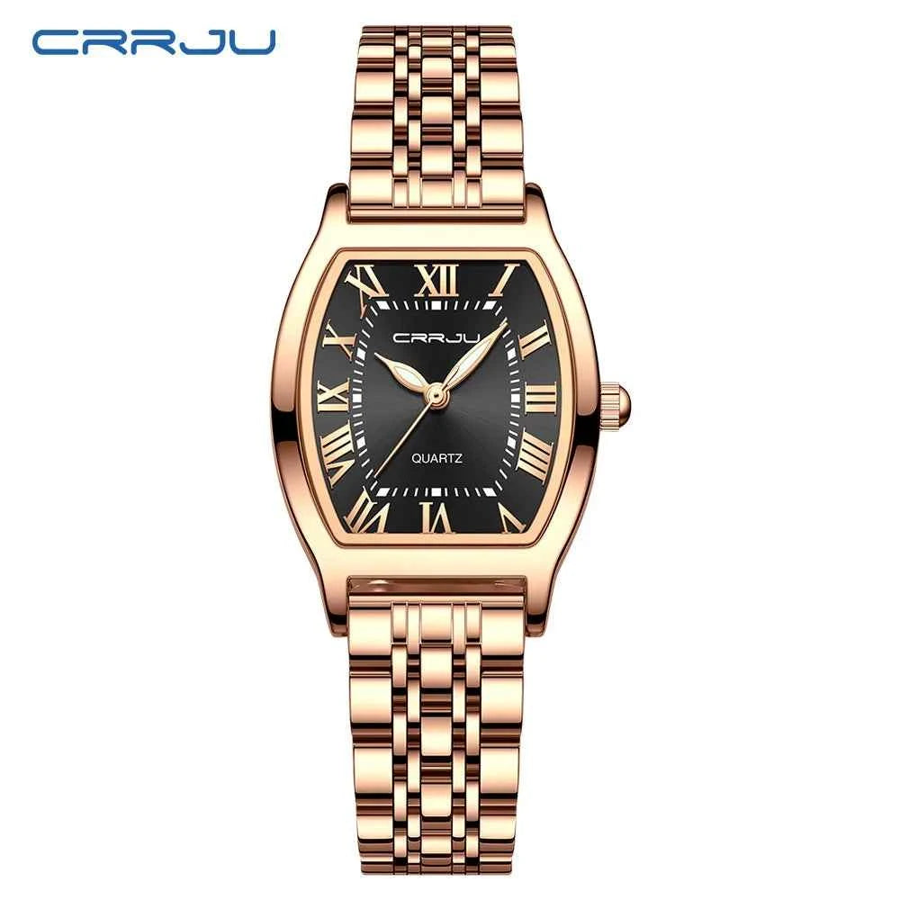 CRRJU Women Watches Creative Steel Dress Bracelet Wristwatches Ladies Square Waterproof Female Relogio Feminin