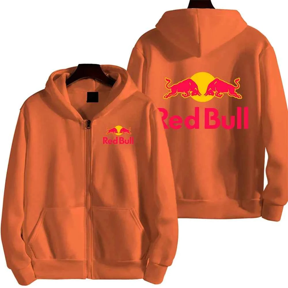 Red Bull Logo Racing Motorcycle Team Men Zip Up Hoodie Spring Autumn Fashion Man Sweater 2025 New Sport Woman Jacket Coats