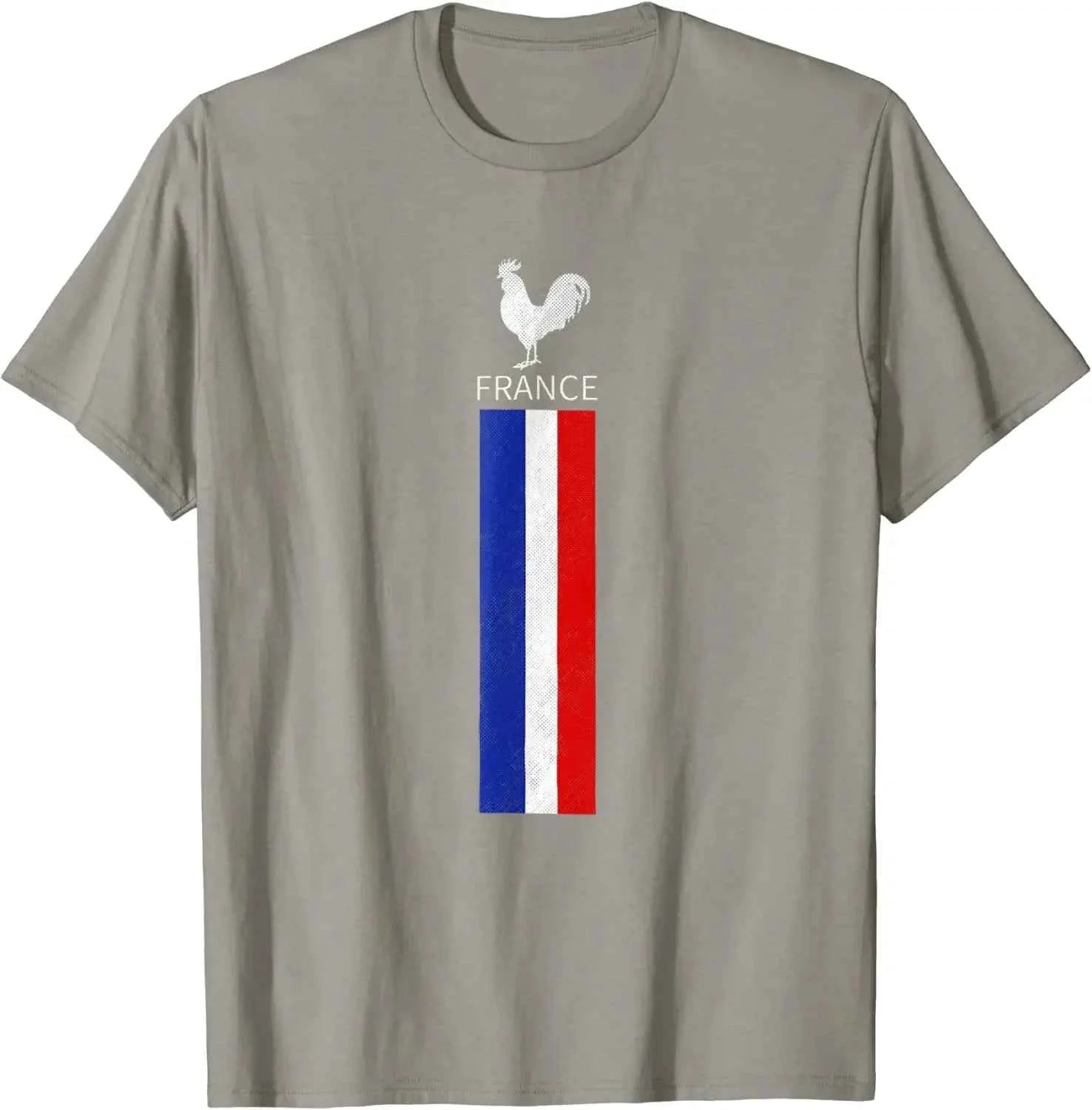 National France Flag Cock French Football Soccer Team T-Shirt Casual Cotton Daily Four Seasons Tees Oversized T Shirt