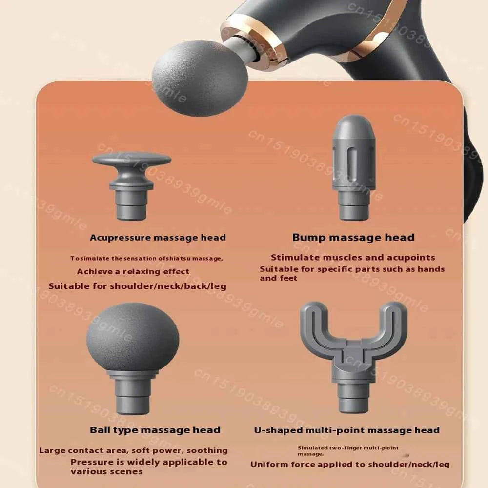 Bending Fascia Gun Handheld Electric Percussion Hammer Back Waist Vibration Pulse Massage Gun Body Relax Shaping Fitness Tool