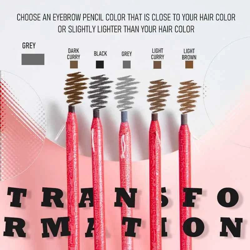 1pc Red Eyebrow Pencil Waterproof Makeup Non-smudge Cosmetics Eyebrow Enhancers Pull-Off Sharpener Golden Beauty Tools Wholesale