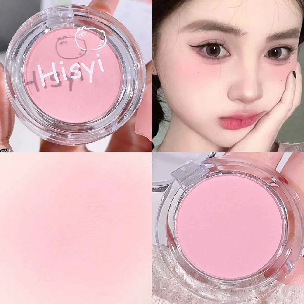 HISYI monochrome blush whitening matte cosmetics vitality girl nude makeup natural smudge monochrome blush plate