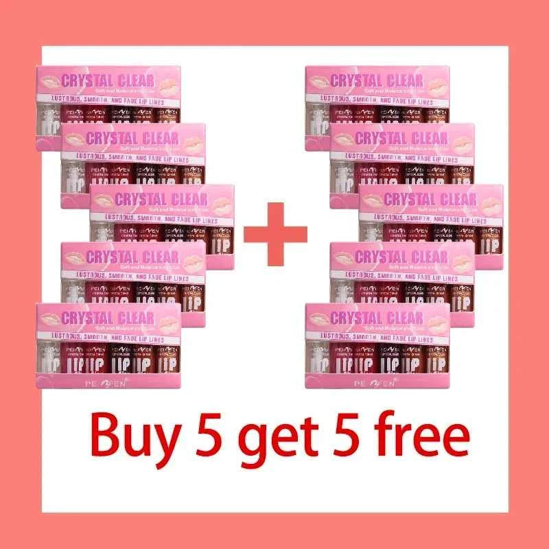 6PCS moisturizing lip gloss, transparent lipstick, sexy lips, lip cosmetics