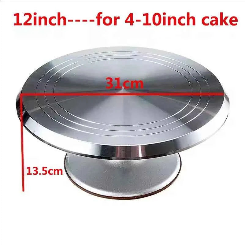 10 INCH Baking Tools Aluminum Alloy Birthday Cake Turntable Plastic Ceramic Turntable Glass Turntable Flower Mounting Table