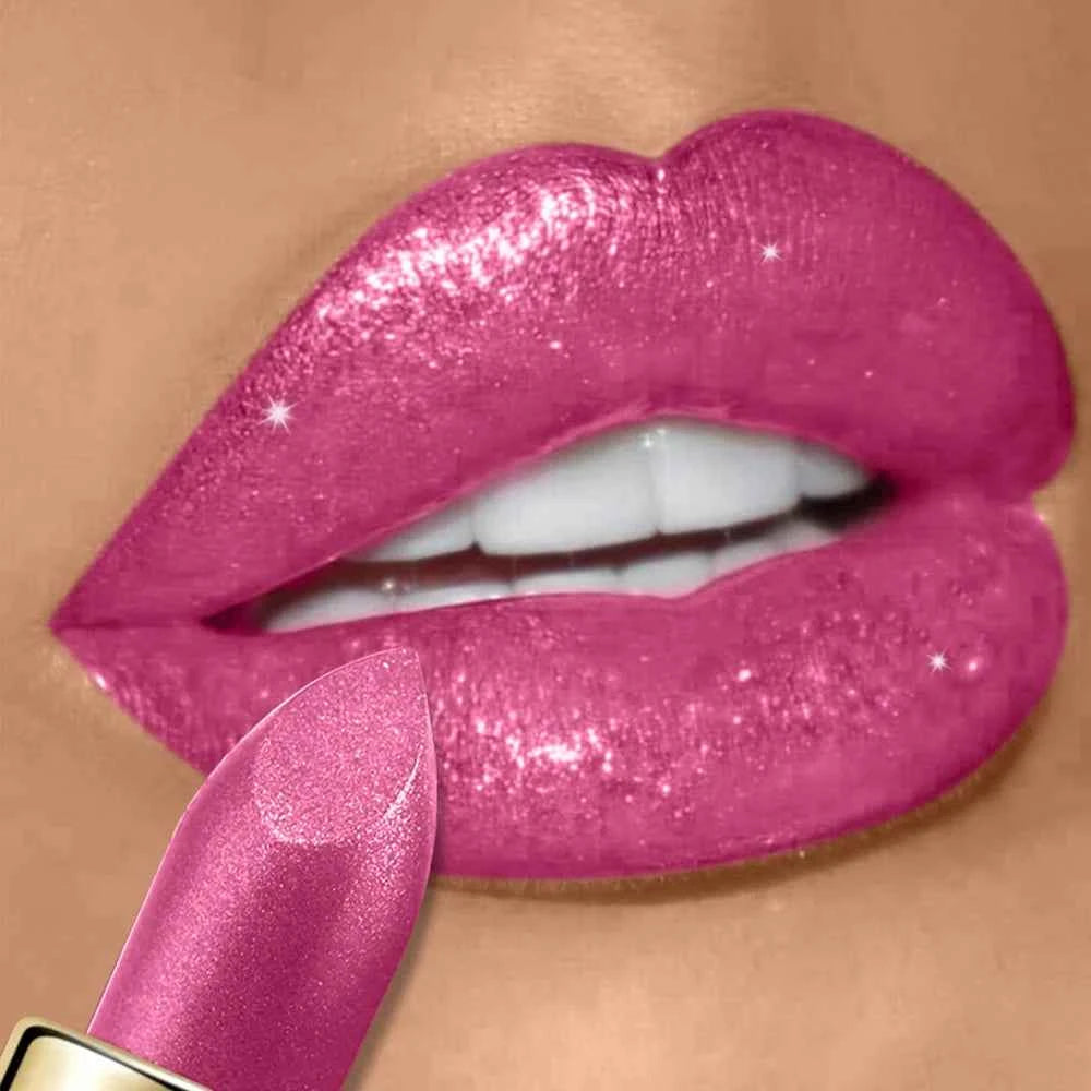 Glitter Diamond Lipstick Shimmer Shiny Lip gloss Pearlescent Lip Tint Waterproof Long Lasting Lips Glaze Makeup Cosmetics