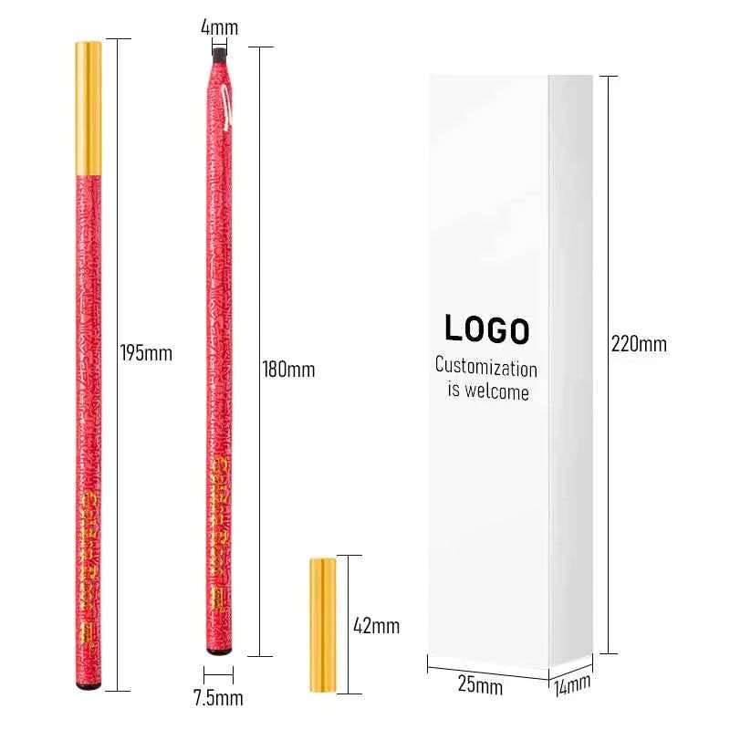 1pc Red Eyebrow Pencil Waterproof Makeup Non-smudge Cosmetics Eyebrow Enhancers Pull-Off Sharpener Golden Beauty Tools Wholesale