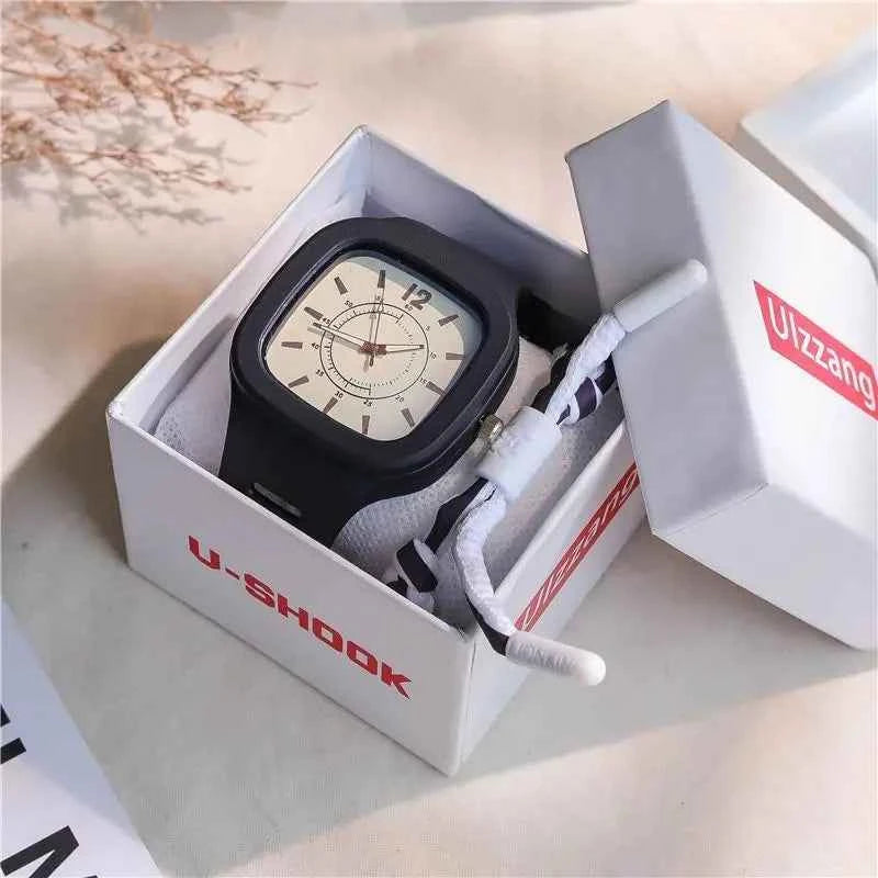 Fashion Women Watches Square Dial Pin Buckle Quartz Watch Women Luxury Ladies Electronic Wristwatches Silicone Female Clock Gift