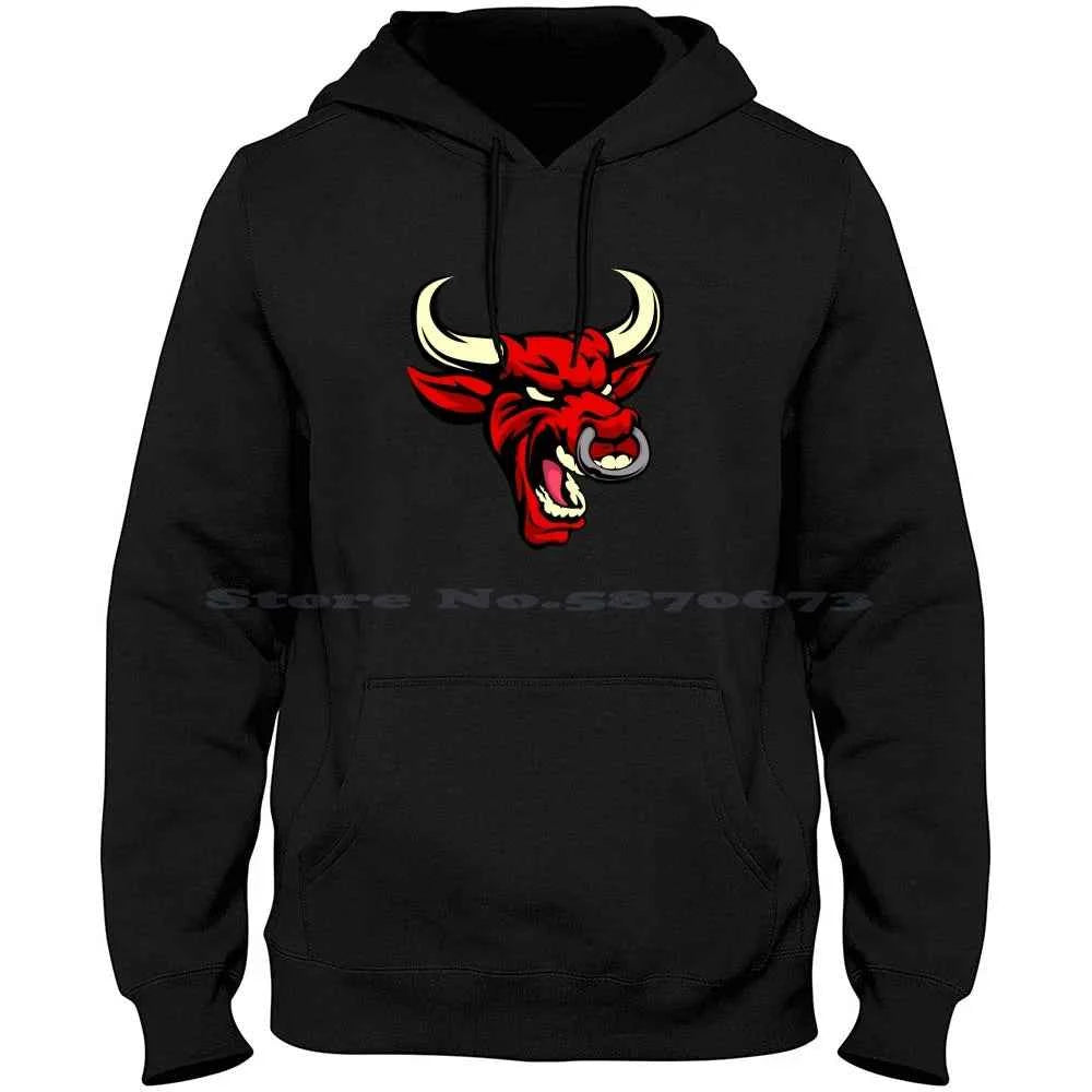 Red-Bull 100% Pure Cotton Hoodie Tshirt Fierce Bull Trendy Modern Red Color Red Colour Bull Strong Strength Ferocious Vector
