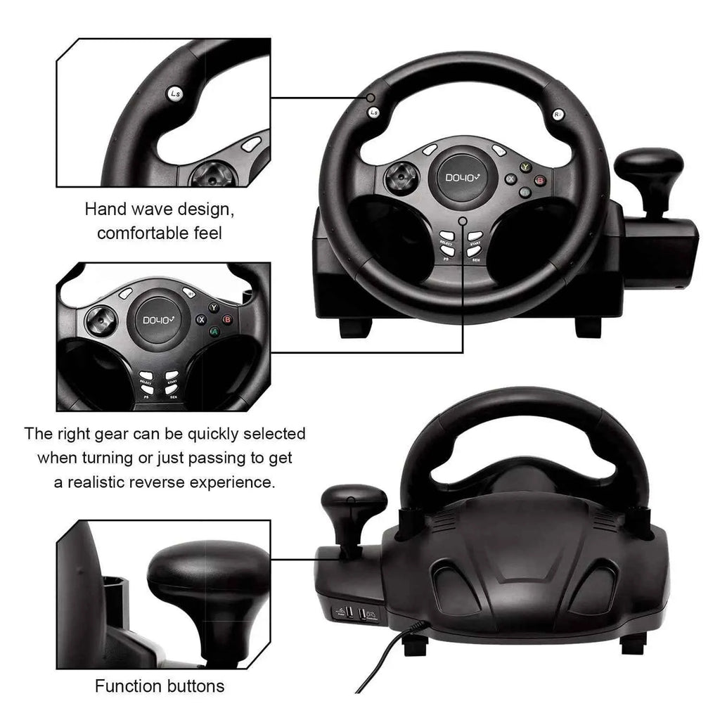 DOYO Gaming Racing Steering Wheel Volante for PC/PS3/Playstation 4/XBOX ONE/XBOX 360/Nintendo Switch/Android