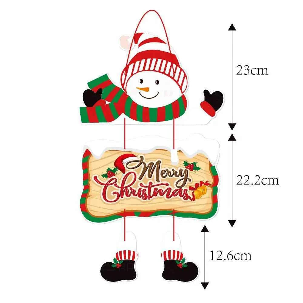 Christmas Door Hanging Banner Cute Christmas Porch Door Paper Banner Garland for Xmas Home Decorations New Year Party Supplies