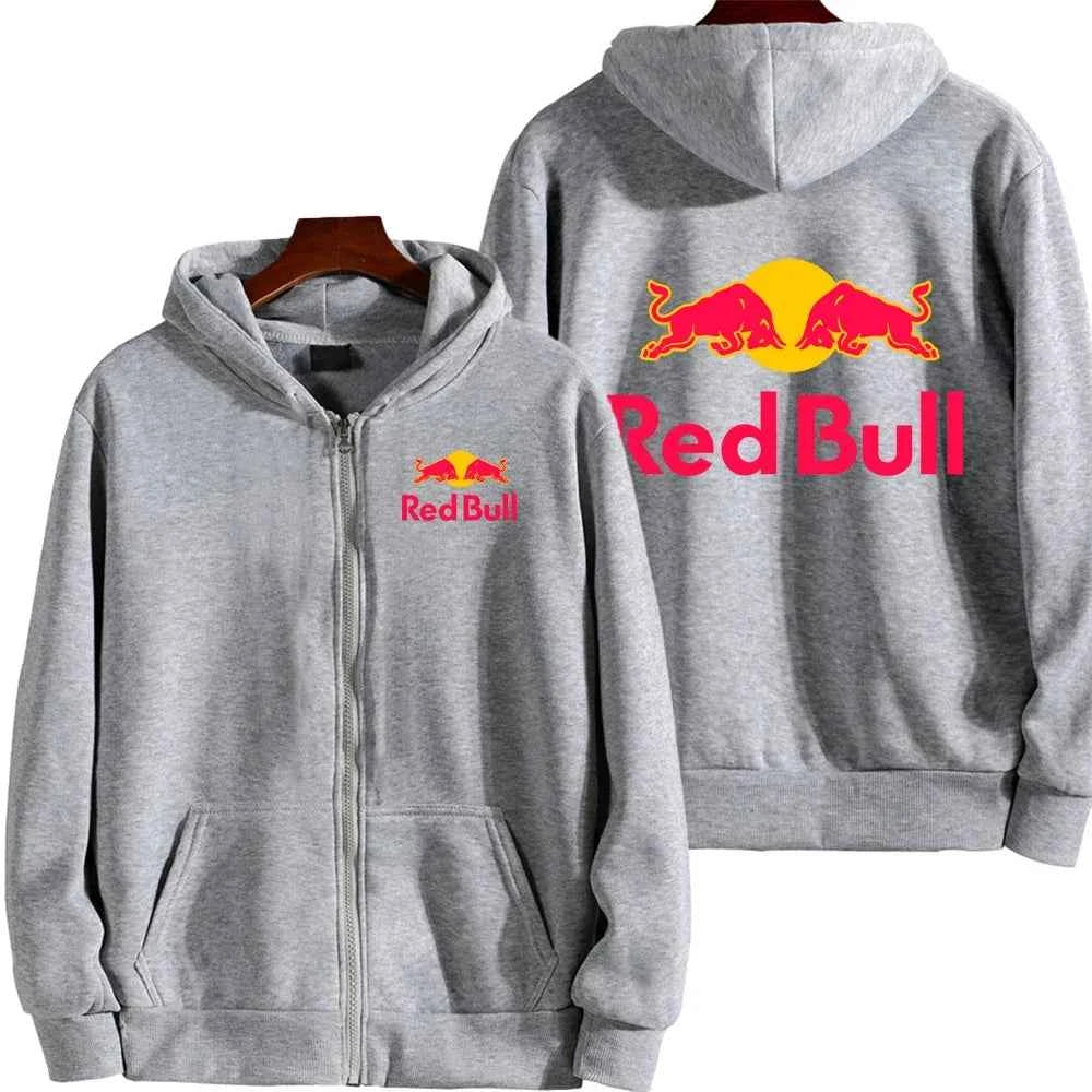 Red Bull Logo Racing Motorcycle Team Men Zip Up Hoodie Spring Autumn Fashion Man Sweater 2025 New Sport Woman Jacket Coats